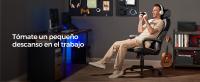 SONGMICS Silla de Oficina, Silla Gaming, Altura Ajustable, Superficie de PU y Tela de Algodón y Lino, Reposacabezas Ajustable, Respaldo Reclinable, Carga 150 kg, Negro clásico/Rosa Jalea /Azul Turquesa/ - details 0