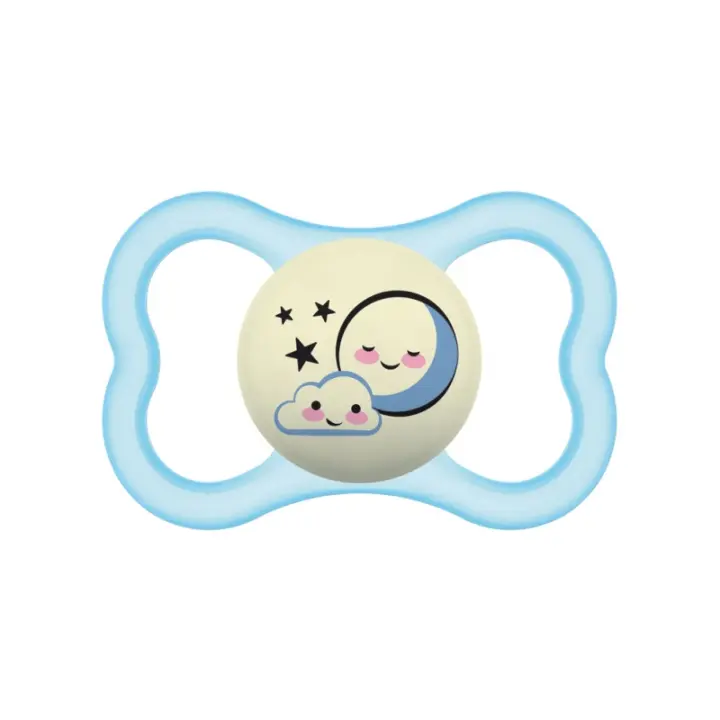 MAM CHUPETE SUPREME NIGHT +6 MESES SILICONA AZUL - 1
