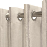 Cortina Rebeca Gris confeccionada cinta multiusos (Pasabarras y cinta fruncidora). Visillo Jacquard de rayas verticales fabricado con materiales reciclados y de calidad. Cortinas para salón, dormitorio y cocina. Fabricado en España - details 4