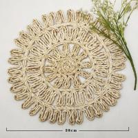 Mantel Individual De Rotonda 38cm Hecha De Rattan Y Trigo Natural Suelta Antideslizante Y Resistente Al Calor Para Mesa De Comedor - details 4