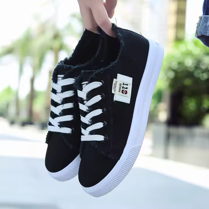 Zapatos De Lona Versátiles Para Mujeres Zapatos Deportivos Blancos Cómodos Y Modernos Zapatillas Planas Ligeras Para Estudiantes Y Uso Casual - 1