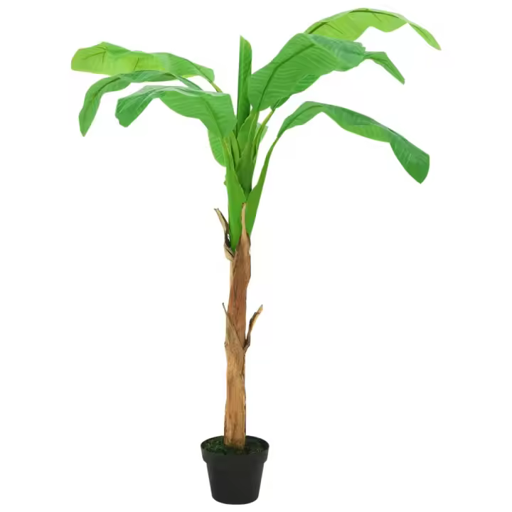 vidaXL Árbol Bananero Artificial con Macetero Verde Planta Decoración Dimensiones 180 cm, 300 cm - 1