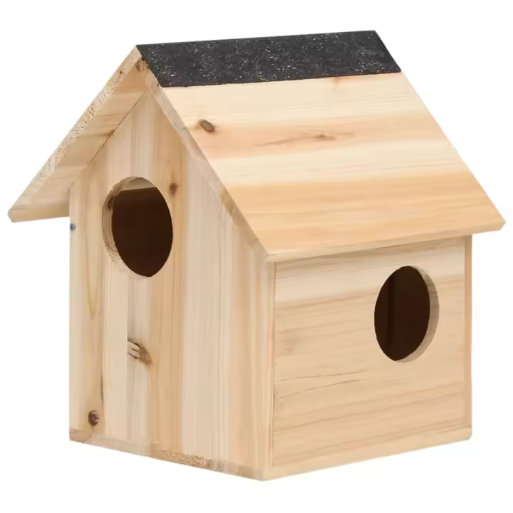 vidaXL Casa para ardillas madera maciza de abeto 26x25x29 cm - 1