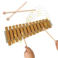 Glockenspiel De 13 Notas Xylofón Clásico Color Madera Con Teclas De Metal Y 2 Martillos Regalo Para Principiantes Y Estudiantes - details 0