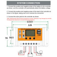 Controlador De Carga Solar MPPT 30A 50A 100A Regulador De Batería Y Panel Solar Con USB Doble Y Pantalla LCD De 5V - details 5