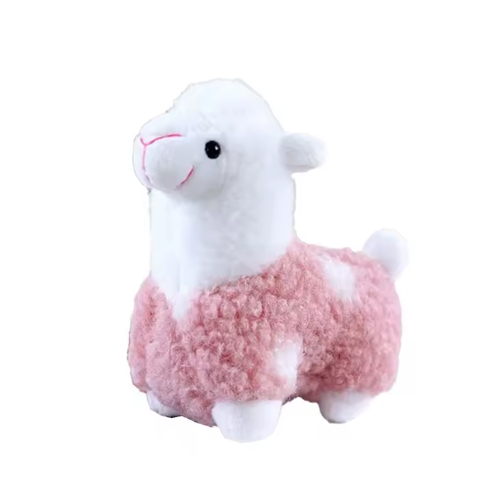 Juguete De Peluche Alpaca Lindo Para Niños Muñeco De Peluche Suave Decoración De Cumpleaños Regalo Para Niñas Y Niños Con Llavero Colgante - 1