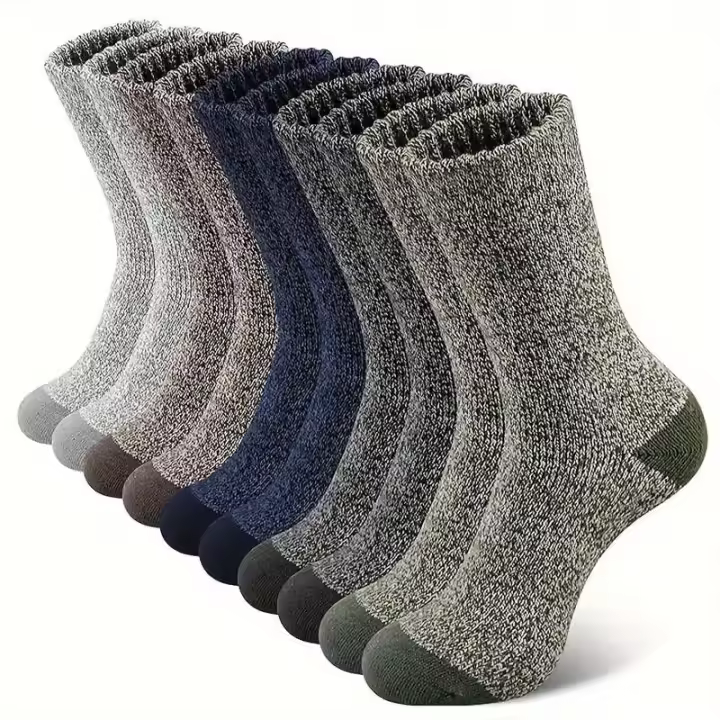 5 Pares De Calcetines De Lana Merino Para Hombres Y Mujeres Calcetines Térmicos Gruesos Para Senderismo En Clima Frío Y Esquí - 1