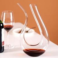 Decantador de vino de cristal en forma de U, caja de regalo, decantador de cisne - details 0