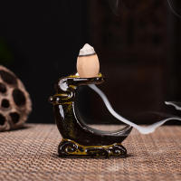 Encendedor De Incienso Miniatura Buddha De Céramica Retro Para Decoración De Hogar Y Oficina Estilo Teahouse Antiguo - details 4