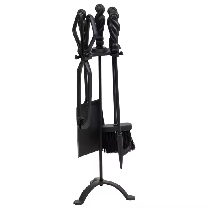 WANDERLUST DECO Set de Herramientas para Chimenea de Metal Negro - Mantén Tu Chimenea en Buen Estado - 1