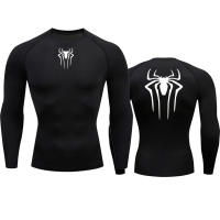 Camiseta De Compresión Para Hombre Con Estampado De Araña Deportiva Fitness Muscular Técnica De Secado Rápido Manga Larga Transpirable Para Gimnasio Y Uso Diario - details 1