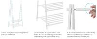 SONGMICS Perchero con Estante de 2 Niveles para Zapatos y Cestas, Estructura Metálica, Ahorra Espacio, Ideal para Dormitorio, Entrada, Oficina y Más, Blanco Cremoso - details 1