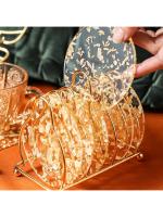 Taza De Té Ins Con Papel De Oro Y Plata Coaster De Acrílico Creativo Europeo Americano Tapete Para Café Taza Mat De Cocina - details 6