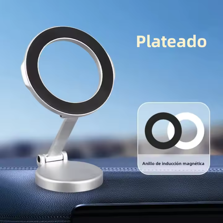 Soporte De Teléfono Móvil Magnético Fuerte Para Coche Universal 360° Giratorio Ajustable Con Pegatina Para Espalda Compatible Con iPhone 15 Samsung Xiaomi - 1