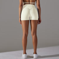 Shorts Deportivos Sin Costuras Cintura Alta Push up Yoga Elásticos Para Gimnasio Y Correr Shorts Transpirables De Poliéster Y Nylon - details 30