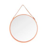 MIRAMAX -Espejo redondo asa polipiel bronce peqespejo de baño, espejo de baño, decoración de baño, espejo colgante adecuado para vestidor, tocador, sala de estar,3 x 45 x 45 cm. - details 0