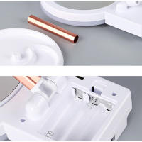 Espejo De Maquillaje Para Mesa Rotable 10x/1x Con Luz Estilo Ins Portátil Interruptor Táctil De Ajuste Sin Fin Incluido - details 5