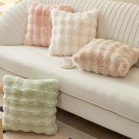 Juego De Cojines De Peluche Tuscan Rabbit En Color Crema Suaves Para Sofa Y Coche Decoración De Dormitorio Tamaño 45x45cm - details 3