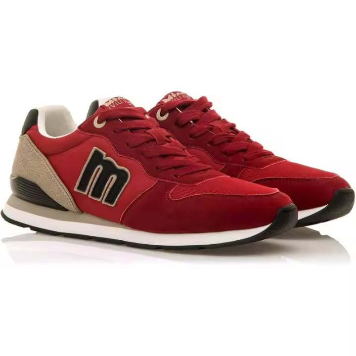Mustang - Deportiva Hombre - Rojo con Detalles en Gris y Negro - Estilo Sport y Versátil - 1