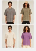 Camiseta Estilo Retro Americano Pesada De Color Sólido Para Hombres Y Mujeres Manga Corta Verano Moda De Calle Antiguo Talla Grande Ropa Lavada - details 9