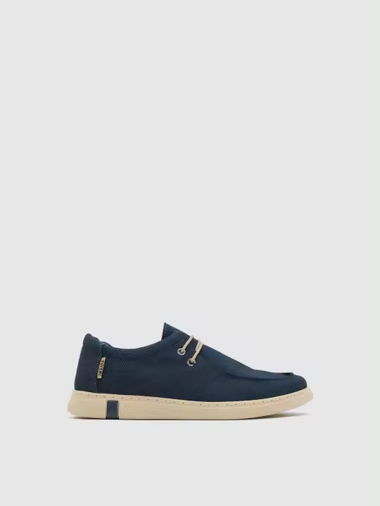 Zapato de bordón estilo casual efecto lavado color azul con suela de goma y elásticos INSIDE - 1