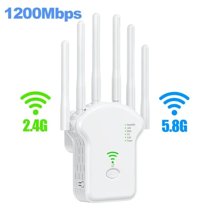 Amplificador de señal WiFi de doble banda Antena de plástico de velocidad de 1200Mbps - 1