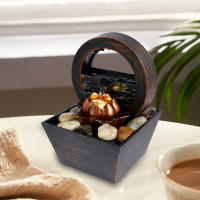 Fuente De Escritorio Creativa Para Decoración Del Hogar Relajación Meditación Con Cascada Ornamento De Buena Suerte Y Luz Suave Regalos Moderno Estilo Material Plástico - details 5