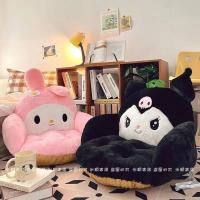 Cojín Antideslizante Aoger Tamaño Grande De Kuromi Y Cinnamoroll De Sanrio Para Sala De Estar Y Oficina Cubierta De Plush Negro Y Blanco PP Algodón Relleno - details 0