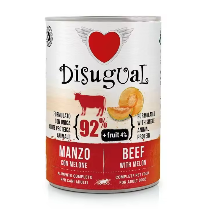Disugual Fruit Ternera con Melón Latas para Perros (6 unidades x 400gr) - 1