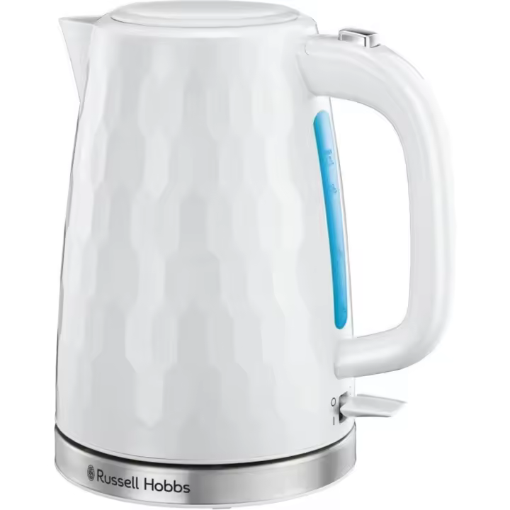 Russell Hobbs Hervidor De Agua Honeycomb 26050-70 | 1,7L, Ebullición Rápida En 55 Segundos, Visor De Nivel De Agua, 2400W, Acero Inoxidable, Color Blanco - 1