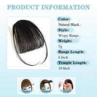 Extensiones De Franja Sintética Negra Natural Clip En Para Mujeres Con Temporadas Pieza Única Para Uso Diario - details 1