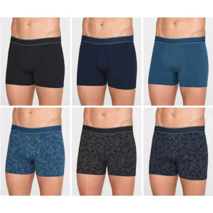 Don Algodon - Pack 6 Boxer de hombre. 3 Liso y 3 Estampado | Ropa interior boxer hombre | Boxer de don algodon. PB 63 - 1