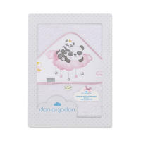 Don Algodón Capa de baño toalla de ducha | toalla con capucha | toalla bebe | toalla de bambú | dos colores azul y rosa - details 1