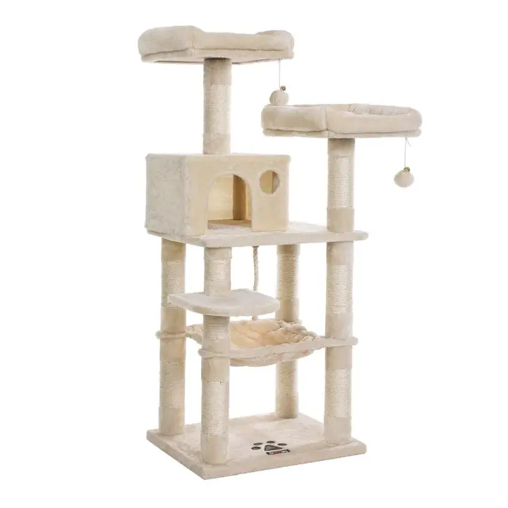 Árbol para gatos de varios niveles, torre de 143 cm en varios colores para la diversión felina - 1