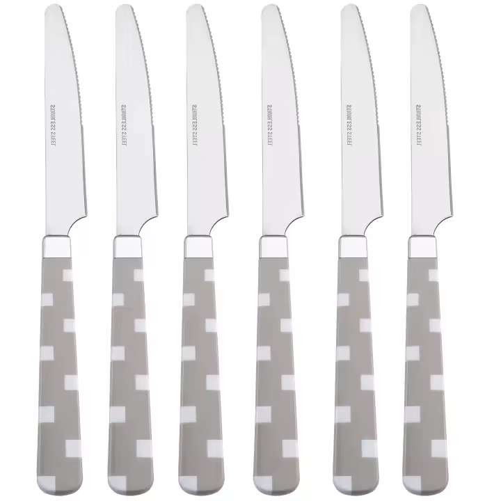 Renberg SET DE 6 CUCHILLOS DE MESA ACERO INOXIDABLE GRISES 11CM - 1