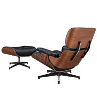 TY323 XL Classic Recliner Light Walnut Armchair Black Cowhide Black Big Head Foot Swivel Deck Chair Furniture Lunch Break Cha Ergonomic Design Office Lunch Break Chair Living Room Comfort Lounge Chair Genuine Top Layer Cowhide Aluminum Alloy Big Head Feet - details 1