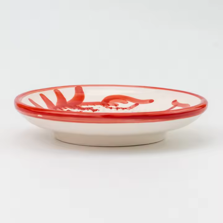 Alfar Tierra Cocida Modelo SEVILLA - Plato Rallador Cerámica Blanco y Rojo - Rápido Rallado | Fácil Limpieza | Alta Calidad - 1