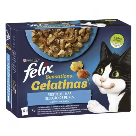 Felix Sensations Selección De Pescados En Gelatina Para Gatos 12 X 85 Gr - 1