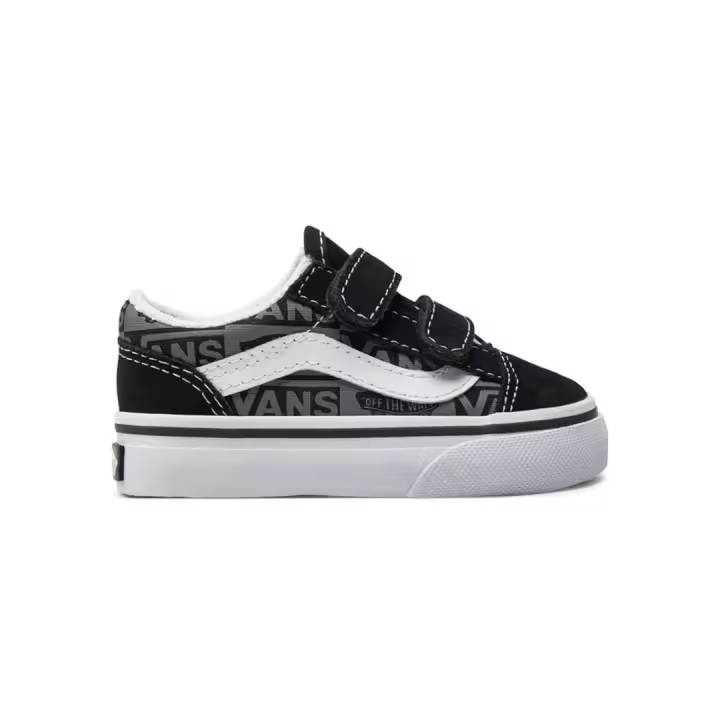 Zapatilla Vans Old Skool Negra Logo Niño - 1