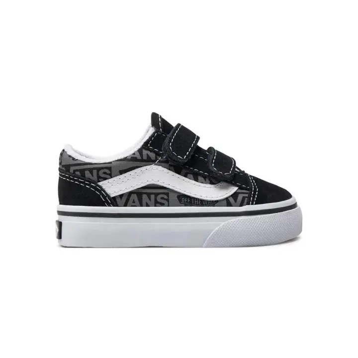 Zapatilla Vans Old Skool Negra Logo Niño - 1