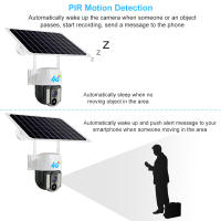 Cámara De Seguridad Solar IP 5MP HD 2K Con Tarjeta SIM 4G Cámara Solar Recargable Exterior Impermeable V380 Cámara Solar Con Alarma Local - details 6