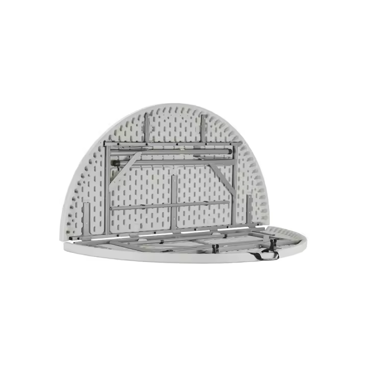 Marbueno Mesa Plegable Rectangular Resina Blanco Estructura de Acero Capacidad 4 personas Carga Máxima 150 kg 122X74 cm Catering, Jardin, Playa, Camping, Eventos y Terraza 10530 - 1