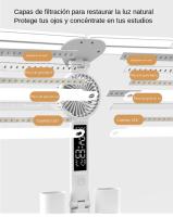 Lámpara De Mesa Recargable Para Estudio Con Ventilador Y Pantalla LED Luz De Lectura Sin Sombrilla Control Táctil Incluye Batería - details 8