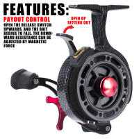 SAMOLLA Carrete De Pesca En Hielo Nueva Rueda De Invierno Con Sistema De Caída Magnético Ultra Suave De 3.5:1 Portátil 8KG De Arrastre Para Pesca En Río Lago Mar Y Reservorio - details 5
