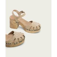 Zuecos de madera mujer PORRONET 3079-036 SANDALIA TACON Y PATAFORMA MADERA ARENA 32117 24V - details 2