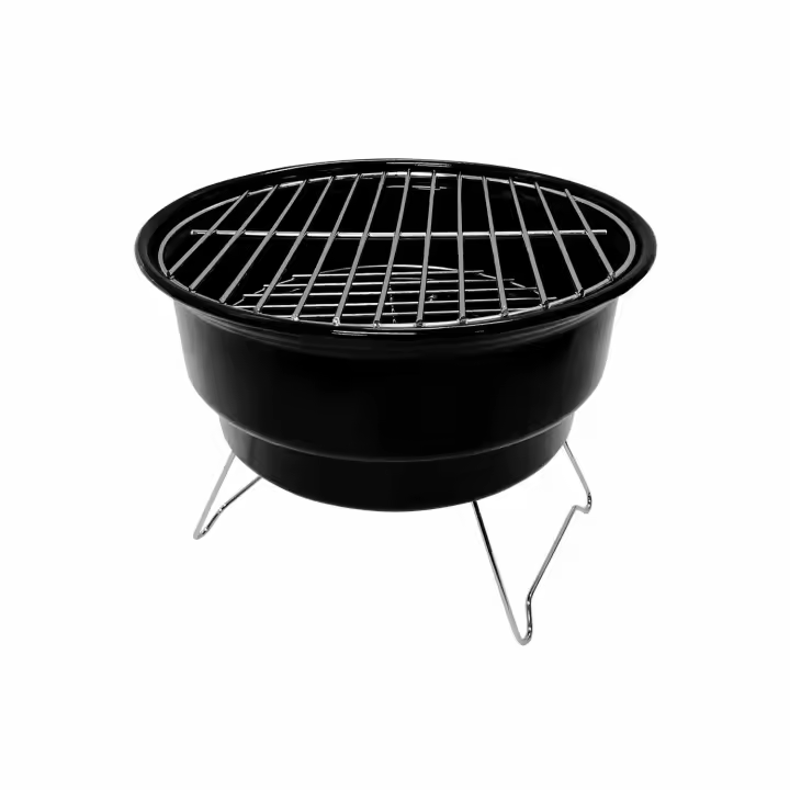 Orion91 - Barbacoa de Carbón con Bolsa Isotérmica Marjal, Acero/Tela oxford, Para Jardín, Terraza, Camping y Acampada, Carbón, Función Grill, Diseño Portátil, Ø26.5x22.5 cm (diámetro x altura), Negro - 1