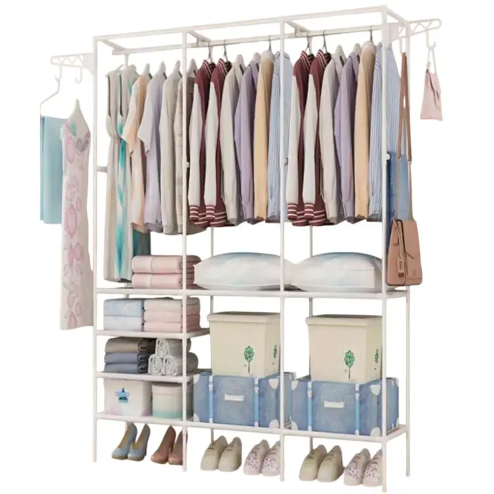 Perchero de pie y Zapatero Pared para Ropa Abrigos Estantería ropa estante MODA zapato armario empotrado organizador Vestíbulo - 1