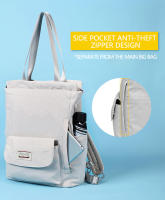 Mochila GRANDE impermeable para ordenador portátil, bolso escolar Unisex, Color sólido, japonés, bla - details 4