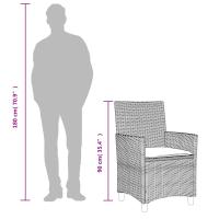 vidaXL Sillas de jardín con cojín 2 uds ratán PE beige y madera acacia - details 7