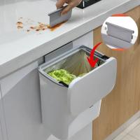 Bandeja De Cocina Con Tapa Deslizante Y Colgante Sin Perforaciones Contenedor De Basura Para El Hogar Y Toilette Material ABS Forma Rectangular - details 0